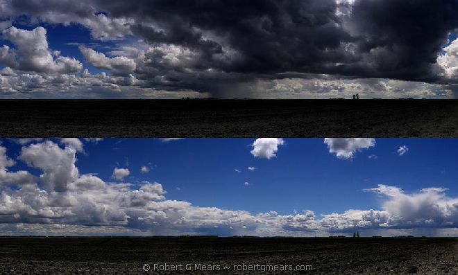 prairie sky - view southwest with showers - 09JN10-02-01